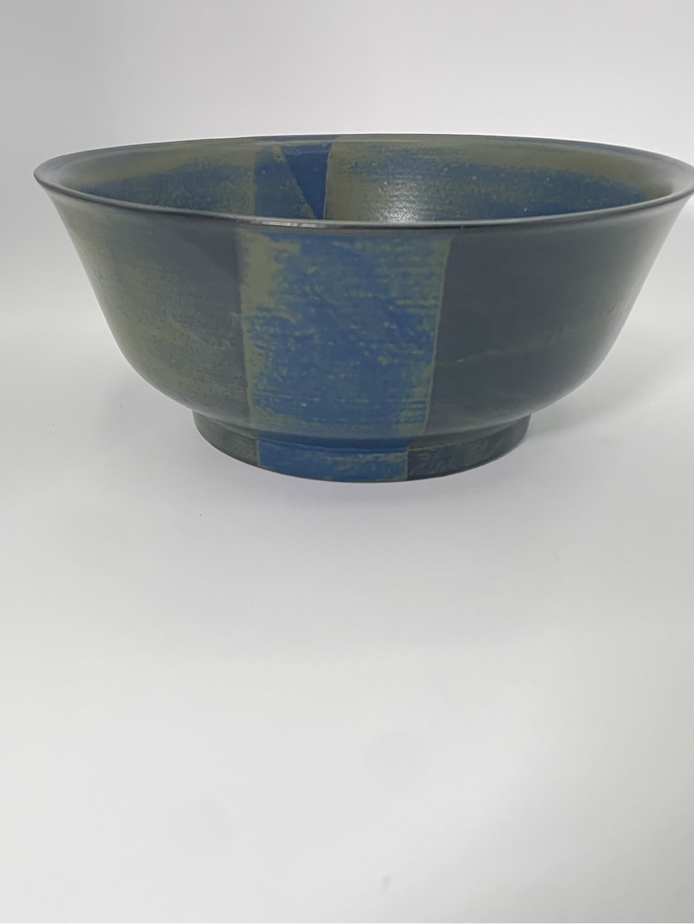 Nancy Patterson-Lamb  Style Iron Mountain Stoneware 10”Bowl.  Blue Green.